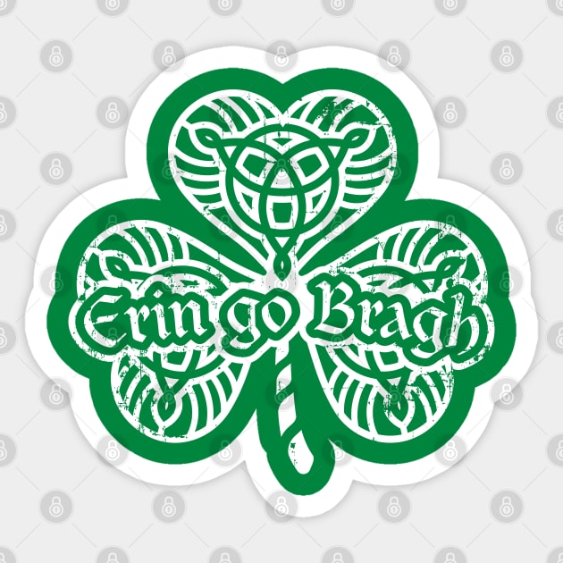 Erin go Bragh! Shamrock (white print) Sticker by SaltyCult